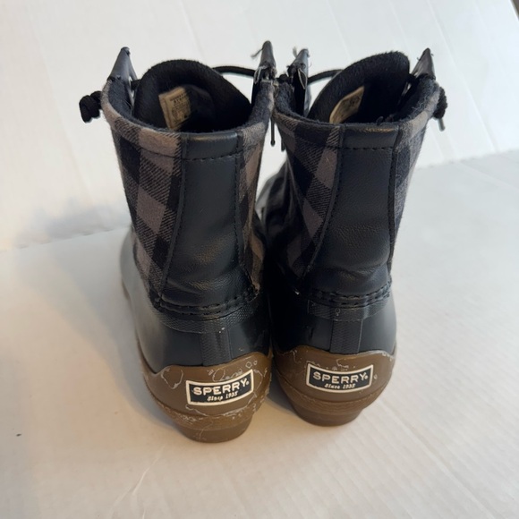 Sperry Syren Gulf Black Gray Plaid Duck Boots Women’s 9.5 Gorpcore Cabin Flannel - Picture 4 of 10